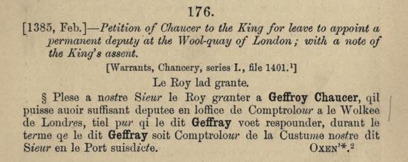 Chaucer’s Customs Petition:&nbsp;Introduction